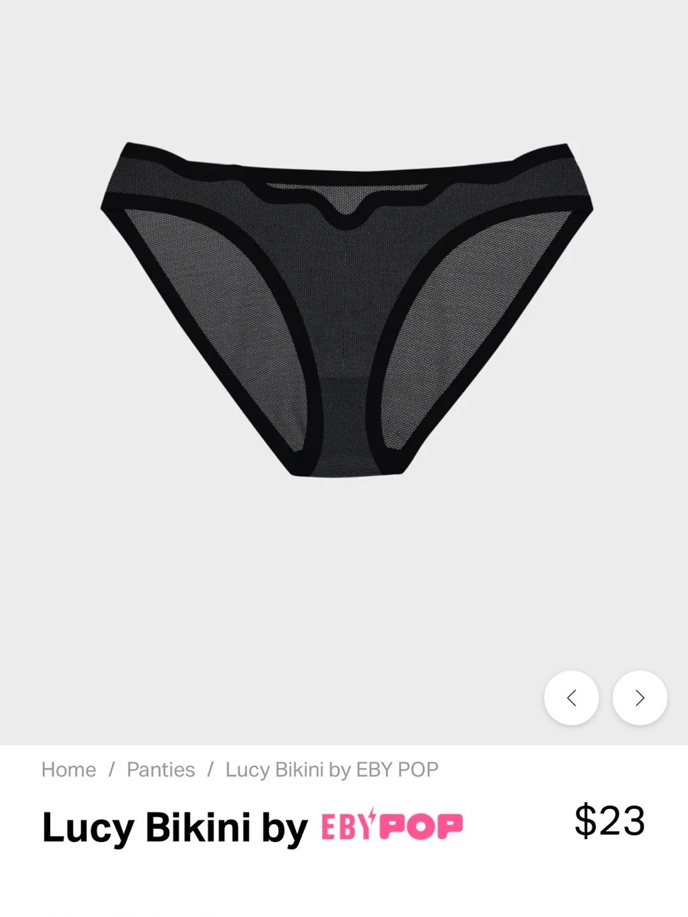 NWOT 2 Pair EBY POP Lucy Mesh Bikini Panties XL Black & Cookie Dough